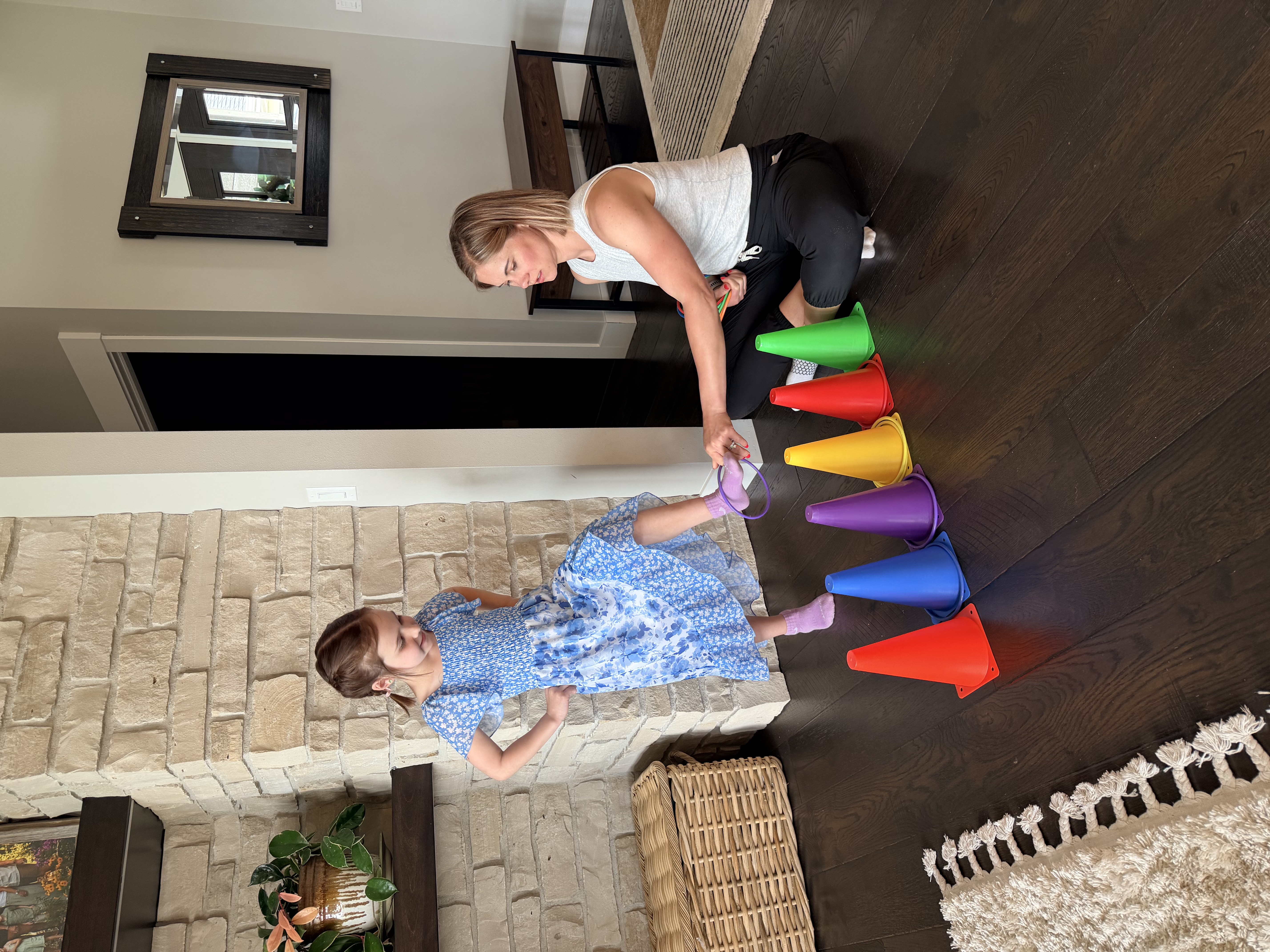 a child working on balance for pediatric PT